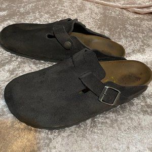 Grey suede Birkenstock clogs 40